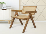 Levede 2x Dining Chair Solid Wood Rattan Natural CH1101-2-NT