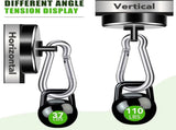 Carabiner Magnetic Hooks, 110LBS Strong Black Magnetic Hooks Heavy Duty with Swivel Carabiner Hook, V1258-DP02-WO-321