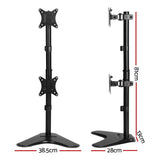 Artiss Monitor Arm Stand Dual Mount HD LED TV Bracket Holder Freestanding MA-B-D-T02-BK