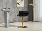 SERENIT Modern Velvet Breakfast Bar Stools Swivel Barstools Adjustable Counter Stools with Backrest V255-SE-GP1782-BLACK