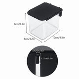 8 Pcs Accessories with Lid, 3.9 X 3.2 X 3.2 Inch Bins with Hooks, Clear Plastic V1366-AZ2-W-14622