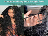 3 Packs Natural Color Wig, Human Braiding Hair for Boho Braids virgin Human Hair 110g 16-24 Inch V1370-AZ4-12423