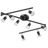 Black Track Lighting Fixture Ceiling, LED Flexible Track Lights with Swing Arm, 8-Light Directional V1171-CX-TK8USGU10B