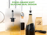 Wine bottle pourer - 12-pack stainless steel - quick bottle dispenser with conical spout and rubber V1259-DP01-BO-246
