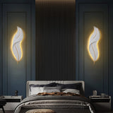2Pack Modern Feather Wall Sconce LED Decorative Wall Light with Artistic 3D Feather Design & Soft V1107-CS-JNWZTBFS18