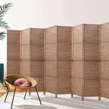 Artiss 8 Panel Room Divider Screen 326x170cm Woven Natural RD-C-8001-8P-NT