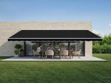 Motorised Outdoor Folding Arm Awning Retractable Sunshade Canopy Black 5.0m x 2.5m V63-842901