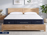 RoomSense Double 34cm Medium Soft Gel Mattress Bundle, Oatmeal Bed Frame XFKF-1666-OATMEAL-D