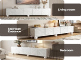 Artiss TV Unit Entertainment Unit Storage Cabinet 200cm White FUR-S-CT08-TV200-WH-ABC