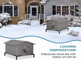 1 Pack Waterproof Insulated Outdoor Cat House for Homeless Cats and Small Animals, 42 x 42 x 42cm, V1188-MS-325-0051