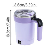 Automatic Stirring Coffee Mug 16oz, Electric Stirring Cup with Digital Temp Display - Rechargeable V1366-AZ2-W-16657