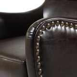 Vintage Brown Bonded Leather High Back Armchair V1041-JLC-1081LEATHER