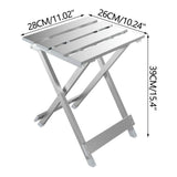 Large Aluminum Folding Side Table Collapsible Outdoor Stand, Lightweight Portable Utility Surface, V1369-AZ3-W-23770