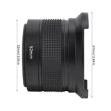 Fisheye Lens, 52mm 0.35X Moment Fisheye Lens, Aluminum Alloy For Home Digital Cameras V1366-AZ2-W-18456