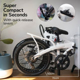 VALK Shuttle 5 Electric Folding Bike, Gen II, 20" Tyres, Shimano 7-Speed, White V219-BIKEFBVALMTA