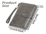 Leather Wallet Women Rfid Blocking Large Capacity, Zip Around Long Wallet - Pu Phone Clutch Purse, V1189-LWWAL-20260325-00080