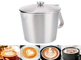 Coffee Latte Cup Thicken 304 Stainless Steel Measuring cup Milk Frothing Jug Scale Cover1000ml V1294-YM0718-3118210001113