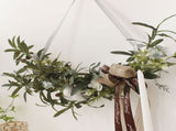 Simulation Silks Artificial Olive Branch Leaves Cotton Wreath Lintel Decoratives Table V1294-YM0523-220217LW04-2