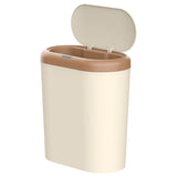 Beige and Brown Smart Sensor Trash Can 15L Capacity, Compact Design for Home Use with Automatic V888-ELOSUNG36787
