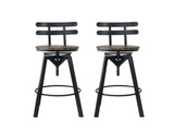 Levede 2x Bar Stool Industrial Adjustable BR1058-1X2