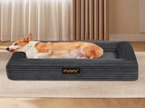 Pawz L Size Orthopedic Dog Bed with Corduroy Removable Cover Waterproof Washable Grey PT1276-L-GY