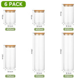 CARLA HOME 6 Pack Glass Storage Jars with Bamboo Lids for Kitchen Pantry, Pasta, Snacks, Cookies, V178-36178