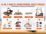 1400W Heat Press Machine 8 In 1 Sublimation Steel Frame Heat Presses with Temperature And Time V952-FM1181DGNTHJ00001V3