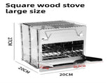 Folding Stainless Steel Campingwood Stove with Top Grill Grate, Portable Versatile Outdoor Camp V888-ELOSUNG55545