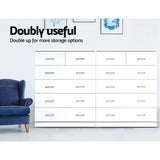 Artiss 6 Chest of Drawers - ANDES White FURNI-NEW-DT-WH-AB