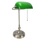 Vintage Desk Lamp Plug In Table Lamp with Green Glass Shade Pull Chain Switch for Home Bedroom Study V1294-YM0901-3119260009012