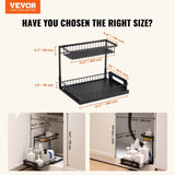 VEVOR 2-Tier Wire Pull Out Cabinet Under Sink Organizer 10.7"x14.2" Drawer Basket V952-FZSLLTGPFECSRVFBHV0