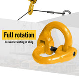 2SET 3.15T Sling Hook Heavy Duty Hammerlock/Slip Hook Kit With Swivel Winch & Safety Latch- Yellow V1181-SH-315T-YE