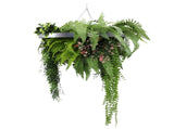 Silver Framed Roof Hanging Disc with Draping Life-Like Plants UV Resistant 60cm V637-DP88001S