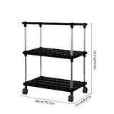 3 Small Shelves Storage Shelf, Adjustable Organizers Storage Shelving With Wheels For Bathroom V1366-AZ2-W-12654