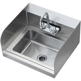 VEVOR Commercial Sink with Faucet and Side Splash, NSF Stainless Steel Sink for Washing, Small V952-SYXSPYDSB14104S2GV0