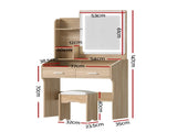 Artiss Dressing Table Set Stool Led Wood FUR-V-DRESS03-LED-WD-AB