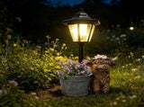 Highland Cow Solar Garden Light Style 2 - Resin Animal Statue with Planter, Warm Pathway Lantern and V888-ELOSUNG55511