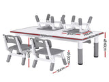 Keezi Kids Table and 4 Chairs Set Height Adjustable Toddler Desk and Chair Set for Ages 3-8, KTC-A-GRA-GY