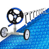 Aurelaqua Pool Cover Roller and 7.5x3.2m Solar Blanket 400 Micron, Blue V219-SWPCOMAURA5B73B