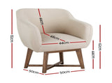 Artiss Armchair Tub Chair Beige Aston FA-CHAIR-ACC024-BG