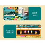 Keezi Kids Kitchen Pretend Play Set Cooking Sound Steam Light Function PLAY-KITCHEN-CFL