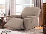 Power Lift Recliner Chair Cover, Stretch Jacquard Fitted Slipcover with Side Pocket, Beige V1188-MS-721-272
