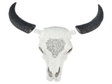 Resin Bull Head Wall Hanging Decoration Long Horn Animal Sculpture Background Wall Home Ornament V1294-YM0710-3115210116211