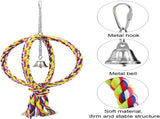 Bird Swing Perch Stand Cotton Rope 2 Two Rings Toy for Parrot Budgie Parakeet Cockatiel Conure V1188-WTJ-TLK-0185