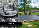 50 Garden Stakes With Washers, Galvanized Steel Tarpaulin Fixing Stakes, Mulch Fabric Fixing V1188-MS-227-1758