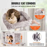 Cat Tree 174 cm Cat Tower with Cat Condos Sisal Scratching Post Light Grey V952-DXSMS8C2FQH03S5QHV0
