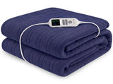 Laura Hill XL Electric Heated Blanket Throw Soft Coral Fleece with 10 Heat Settings - Blue THRG-KH-200-BU