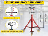 Pipe Stand, Pipe Jack Stands with Casters Adjustable Height 28-52 Inch, V Head Pipe Stand 882 LB, V952-GJGJXDL1107AV65OSV0
