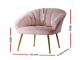 Artiss Armchair Velvet Pink Eloise UPHO-C-ARM-5107-PK