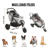 VEVOR Pet, 3 PU Wheels Dog Rotate with Brakes, 75 lbs Weight Capacity, Puppy V952-CWTCCGK3QDHDKAXJCV0